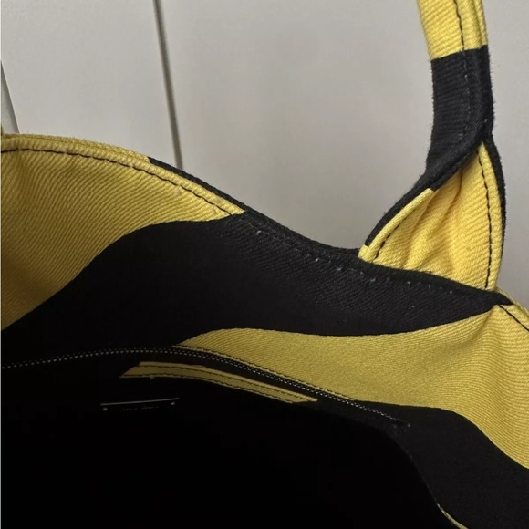 Club Miu Miu yellow stripe canvas tote - Picture 7 of 10